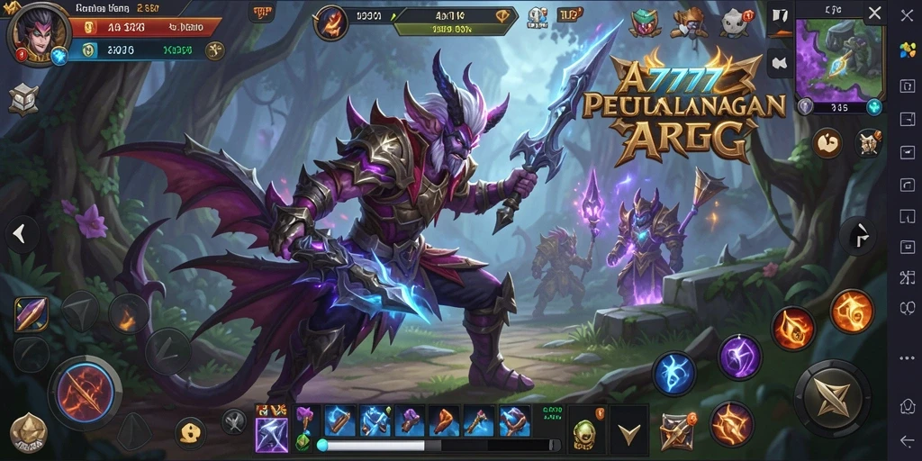 Screenshot A7777 menampilkan momen aksi mendebarkan dalam gameplay ARPG.