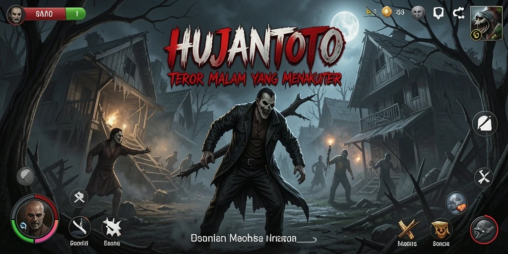 Tangkapan layar HUJANTOTO menampilkan momen menegangkan dari gameplay horror.
