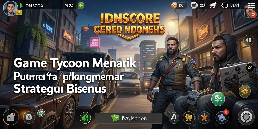 Tangkapan layar gameplay menunjukkan aksi seru dalam membangun bisnis di IDNSCORE.