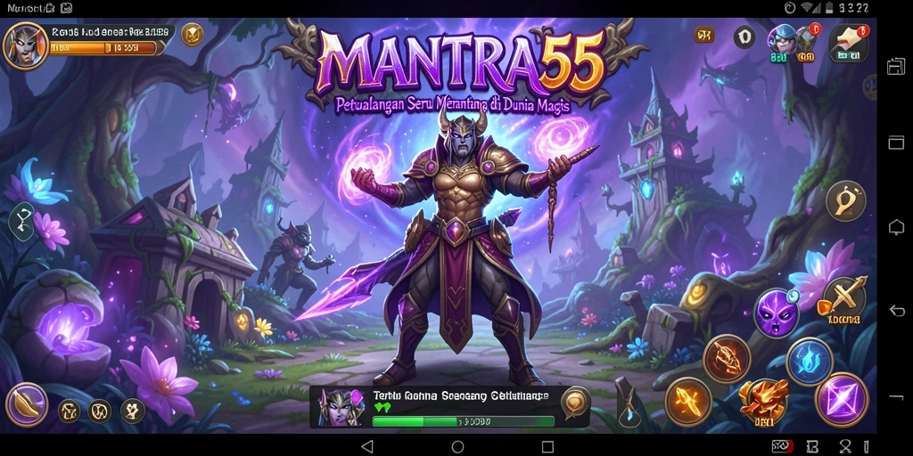 Tampilan gameplay petualangan seru dalam MANTRA55 yang menawan.