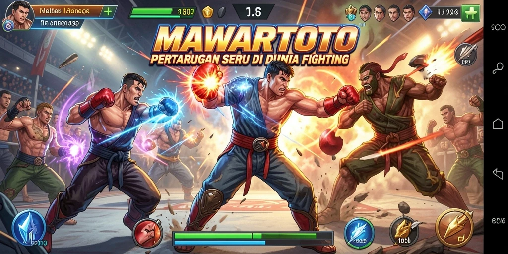 Screenshot utama MAWARTOTO menampilkan aksi pertarungan yang seru.