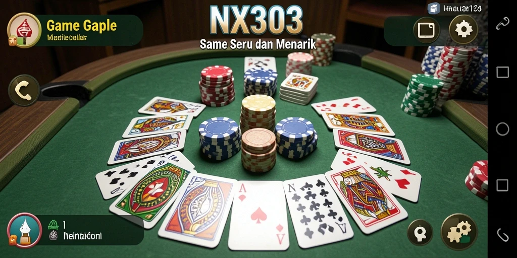 Tampilan seru dari gameplay Gaple di NX303.