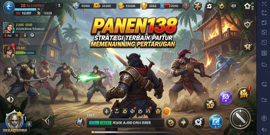 Tampilan gameplay PANEN138 dengan pertempuran strategis yang mendebarkan.