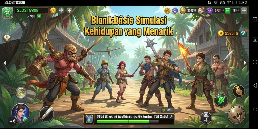 Tangkapan layar gameplay SLOST8808 yang penuh warna dan interaktif.