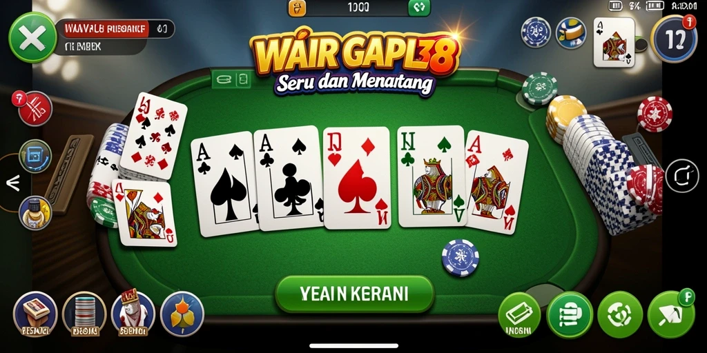 Tampilan gameplay Gaple yang interaktif dan seru.